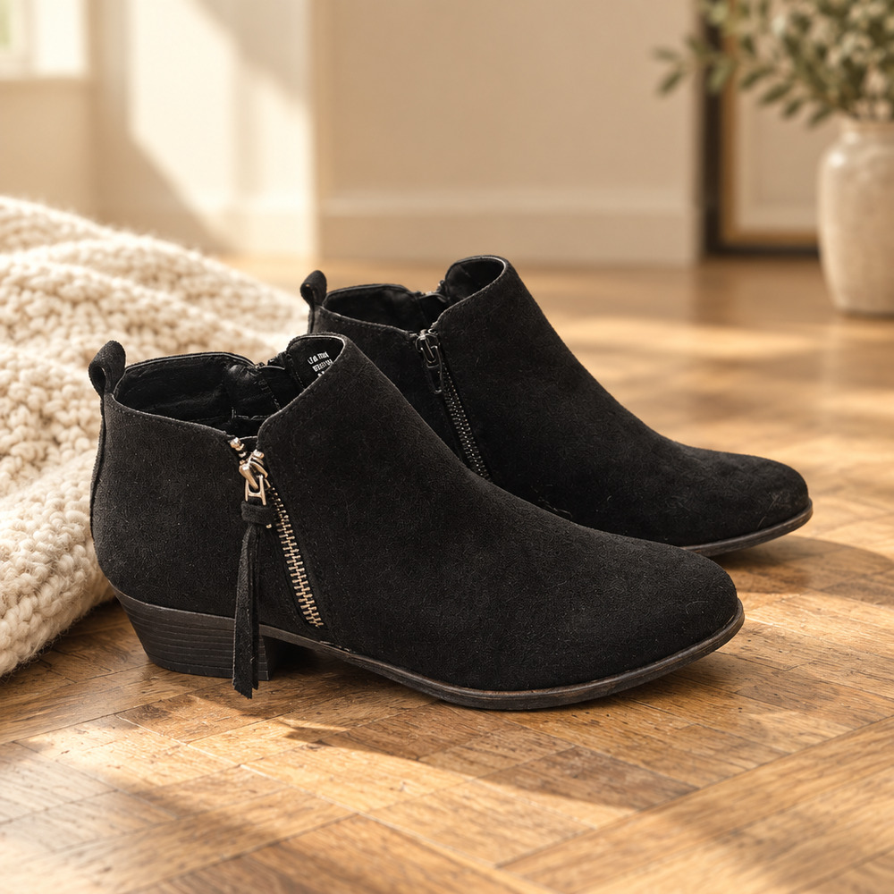 NWOB London Fog Faux Suede Booties Size US 6